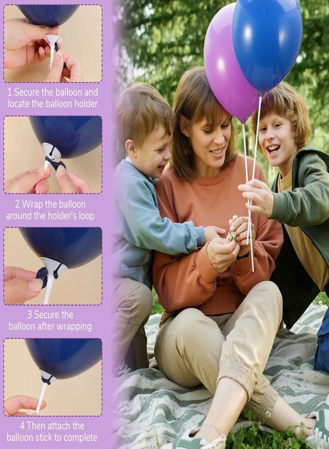 Exircy 20 Pcs Balloon Sticks, Plastic Balloon Holder Sticks With Bases Long Balloons Holder Stick Weights for Tying Balloons Arch Anniversary, Birthday, Parties, Graduation, Wedding Decorations - Image 3